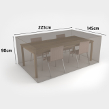COVERTOP table+4 chairs 225x145xh.90cm drapp